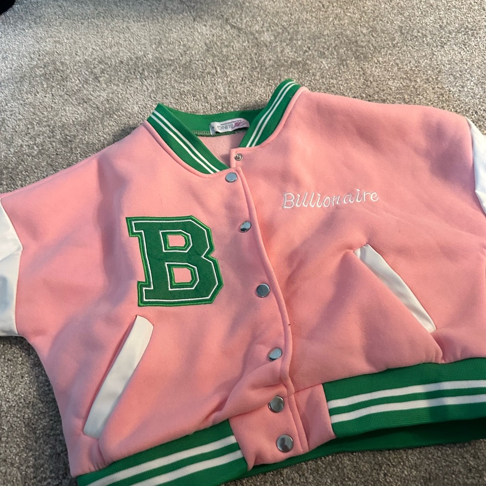 Pink and Green Varsity Jacket